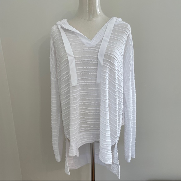 NWT Lightweight Hacci Hoodie Sweater White - Picture 7 of 10